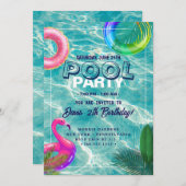 poolparty | Zwemverjaardag Kaart (Voorkant / Achterkant)