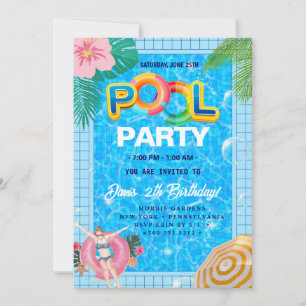 poolparty   Zwemverjaardag Kaart