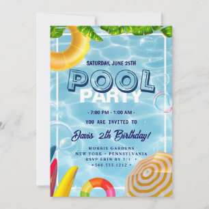 poolparty Zwemverjaardag Kaart