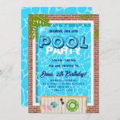 poolparty | Zwemverjaardag Kaart (Voorkant / Achterkant)