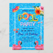 poolparty | Zwemverjaardag Kaart (Voorkant / Achterkant)