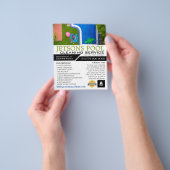 poolportret, reiniging van zwembad, Adverteren Flyer (Hand)