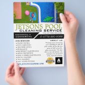 poolportret, reiniging van zwembad, Adverteren Flyer (Hand)