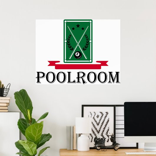 Poolroom Biljart Klassiek 8 Ball Poster