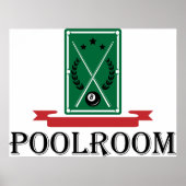 Poolroom Biljart Klassiek 8 Ball Poster (Voorkant)