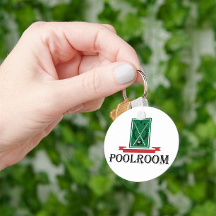 Poolroom Biljart Klassieke 8 Bal Sleutelhanger
