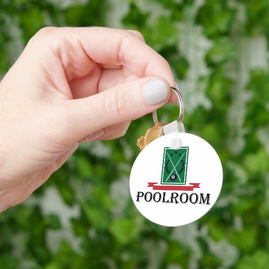 Poolroom Biljart Klassieke 8 Bal Sleutelhanger