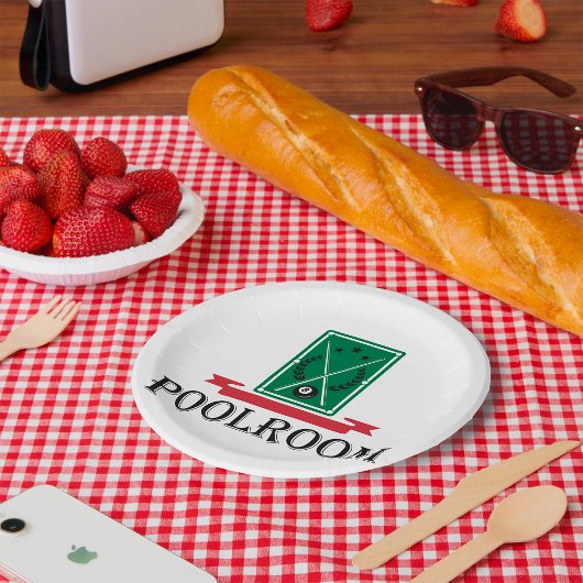 Poolroom Billiards Classic 8 Ball Papieren Bordje