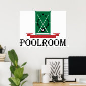 Poolroom Billiards Classic 8 Ball Poster (Thuiskantoor)