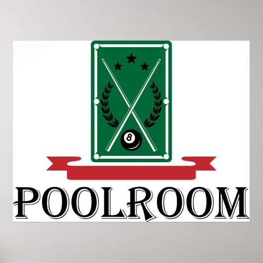 Poolroom Billiards Classic 8 Ball Poster (Voorkant)