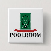 Poolroom Billiards Classic 8 Ball Vierkante Button 5,1 Cm (Voorkant)