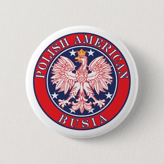 Pools-Amerikaans Busia Ronde Button 5,7 Cm (Voorkant)