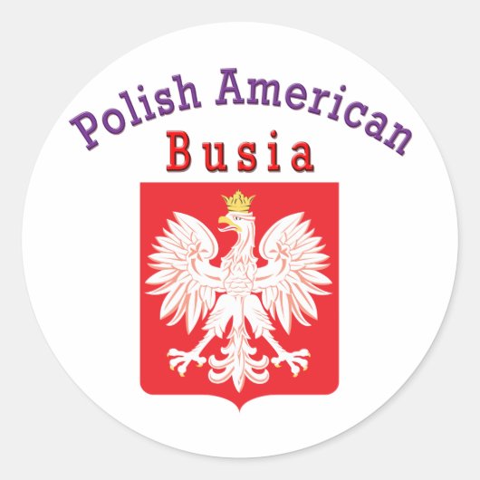 Pools-Amerikaans Busia Ronde Sticker (Voorkant)