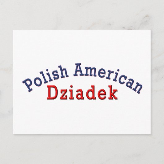 Pools-Amerikaans Dziadek Briefkaart (Voorkant)