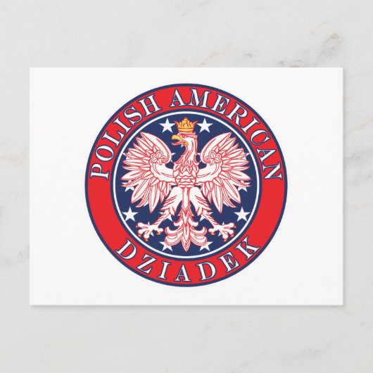 Pools-Amerikaans Dziadek Briefkaart (Voorkant)