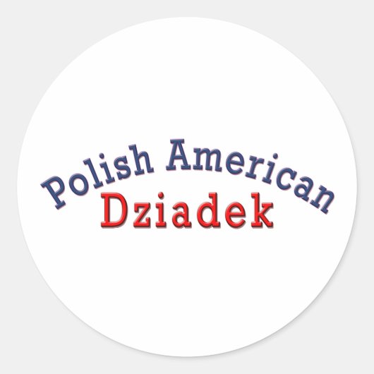 Pools-Amerikaans Dziadek Ronde Sticker (Voorkant)