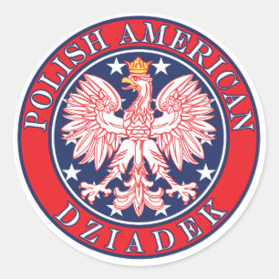 Pools-Amerikaans Dziadek Ronde Sticker