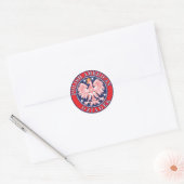 Pools-Amerikaans Dziadek Ronde Sticker (Envelop)