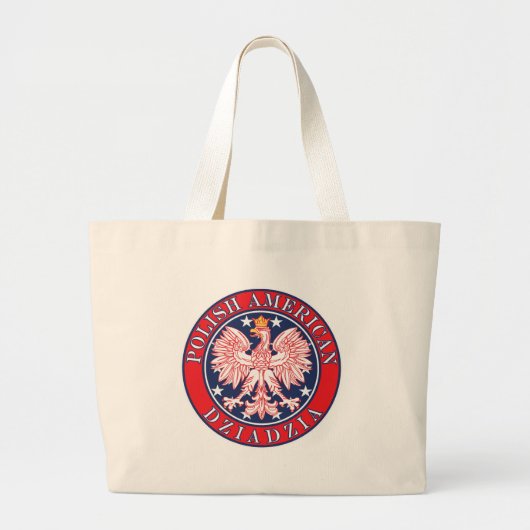 Pools-Amerikaans Dziadzia Grote Tote Bag (Voorkant)