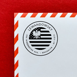 Pools-Amerikaans Patriottisch Retouradres Zelfinktende Stempel
