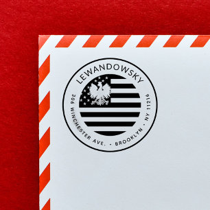 Pools-Amerikaans Patriottisch Retouradres Zelfinktende Stempel