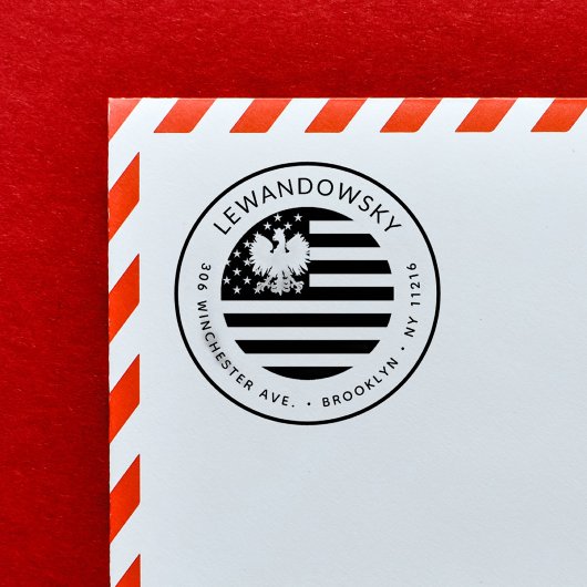 Pools-Amerikaans Patriottisch Retouradres Zelfinktende Stempel