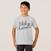 Pools-Amerikaans T-shirt met ingewikkeld hart (Voorkant volledig)