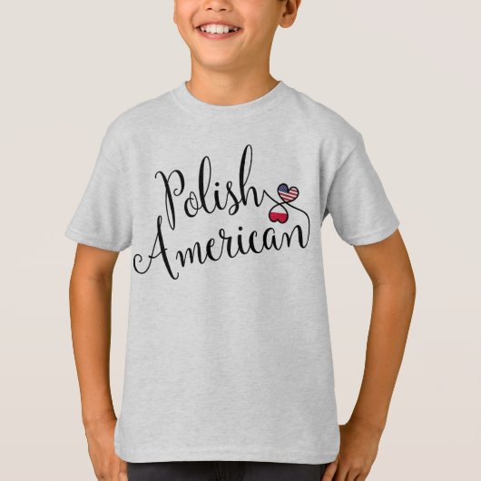 Pools-Amerikaans T-shirt met ingewikkeld hart (Voorkant)