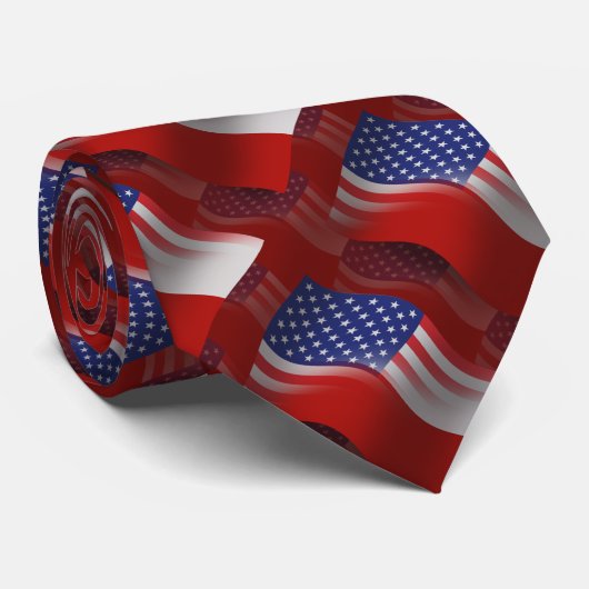 Pools-Amerikaanse golfvlag Stropdas (Opgerold)