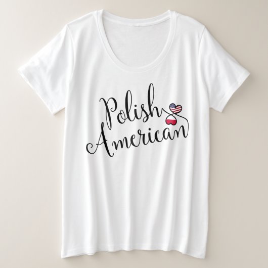Pools-Amerikaanse harten Grote Maat T-shirt (Design voorkant)
