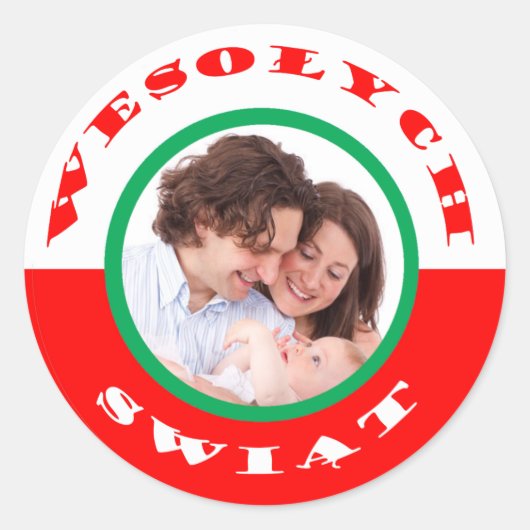 Pools-Amerikaanse Kerstfoto Sticker (Voorkant)