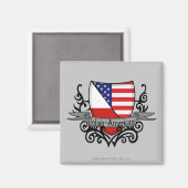 Pools-Amerikaanse vlag Magneet (Voorkant / Achterkant)