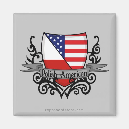 Pools-Amerikaanse vlag Magneet (Voorkant)