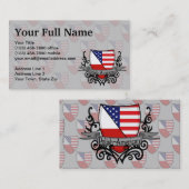 Pools-Amerikaanse vlag Visitekaartje (Voorkant / Achterkant)