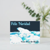 Pools Beer op ijs - Feliz Navidad Feestdagenkaart (Staand voorkant)