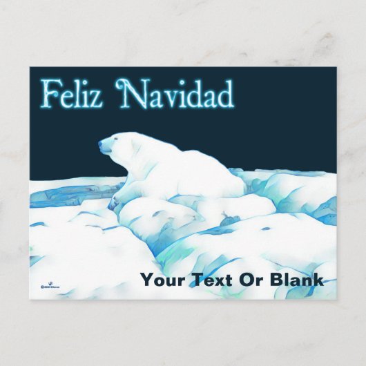 Pools Beer op ijs - Feliz Navidad Feestdagenkaart (Voorkant)