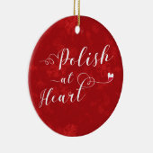 Pools bij hart, kerstboomversiering keramisch ornament (Rechts)