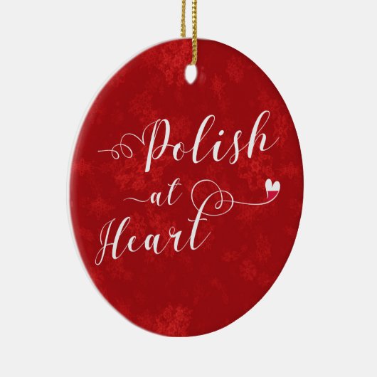 Pools bij hart, kerstboomversiering keramisch ornament (Rechts)