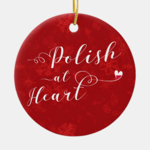 Pools bij hart, kerstboomversiering keramisch ornament