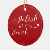 Pools bij hart, kerstboomversiering keramisch ornament (Links)