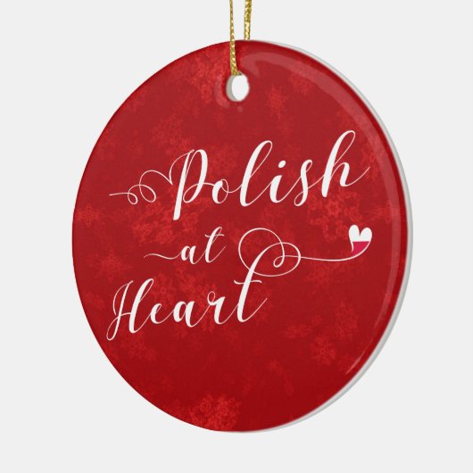 Pools bij hart, kerstboomversiering keramisch ornament (Links)