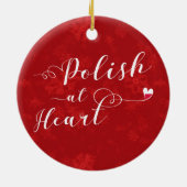 Pools bij hart, kerstboomversiering keramisch ornament (Achterkant)