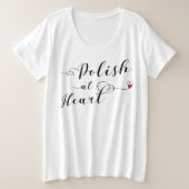 Pools bij het hart, Poolse vlag, Polen Grote Maat T-shirt (Design voorkant)
