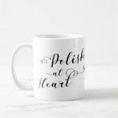 Pools bij het hart, Poolse vlag, Polen Koffiemok (Links)