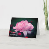 Pools Birthday Sto Lat Pink Rose Floral Kaart (Voorkant)