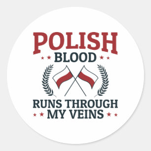 Pools bloed stroomt door mijn aderen Polen Polska Ronde Sticker