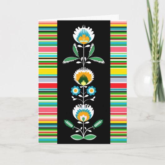 Pools Bloemenborduurwerk, Wenskaart Kaart (Voorkant)