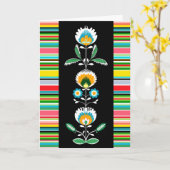 Pools Bloemenborduurwerk, Wenskaart Kaart (Gele Bloem)