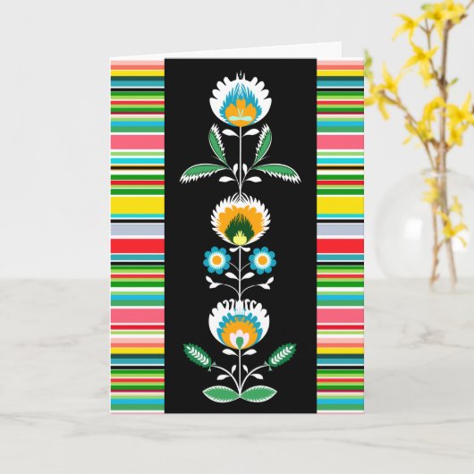 Pools Bloemenborduurwerk, Wenskaart Kaart (Gele Bloem)