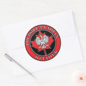 Pools Canadees esdoornblad Dziadek Ronde Sticker (Envelop)